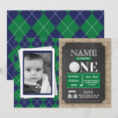 Golf 1st 1e verjaardag Foto nodigt Kaart (Voorkant / Achterkant)