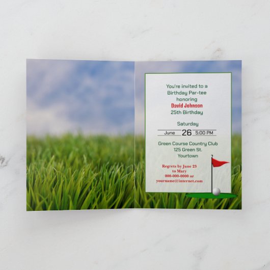 Golf 25e anniversaire Invitation de fête (Intérieur)