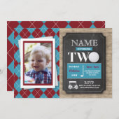 Golf 2e 2e 2e 2e Invitation photo de fête d'annive (Devant / Derrière)