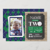 Golf 2e Seconde Deux 2 Anniversaire Invitation pho (Devant / Derrière)