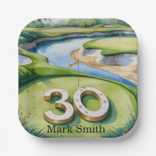 Golf 30th Birthday Par t-shirt 30party Papieren Bordje