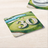 Golf 30th Birthday Vierkante Kartonnen Onderzetter (Schuin)