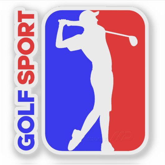 Golf | 3"x 3"- Sticker transparent brillant (Devant)
