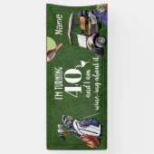 Golf 40e verjaardag cadeaus voor golfer spandoek (Verticaal)