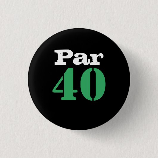 Golf 40th Birthday met nummer 40 Ronde Button 3,2 Cm (Voorkant)
