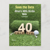 Golf 40th Birthday Party met golfbal en t-shirt Briefkaart (Voorkant)