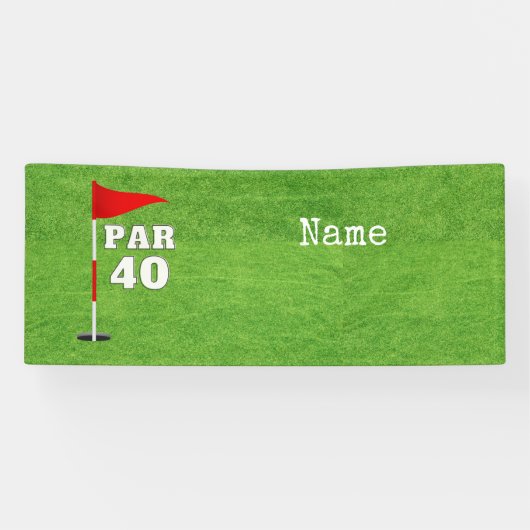 Golf 40th Birthday to golfer met golfvlag Spandoek (Horizontaal)