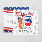 Golf 4 juli Onafhankelijkheid Dag Barbecue Party Save The Date (Voorkant / Achterkant)