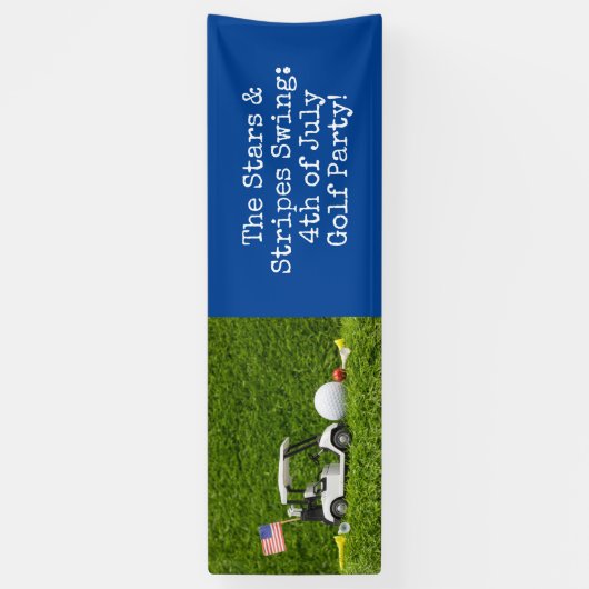 Golf 4 juli Onafhankelijkheidsdag Golfer Party Spandoek (Verticaal)
