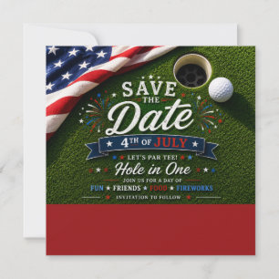 Golf 4 juli Onafhankelijkheidsdag voor Amerikaanse Feestdagenkaart