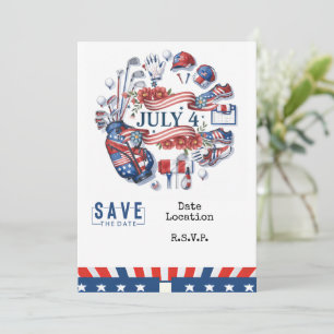 Golf 4 juli Onafhankelijkheidsdag voor Amerikaanse Save The Date