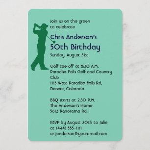 Golf 50e anniversaire invitation