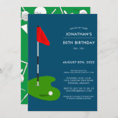 Golf 50e anniversaire Invitation de fête (Devant / Derrière)