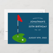 Golf 50e anniversaire Invitation de fête (Devant / Derrière)