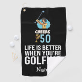 Golf 50e verjaardag leven is beter bij het golfen golfhanddoek (Insitu)