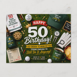Golf 50e verjaardag voor golfer humoristische golf briefkaart