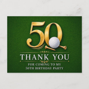 Golf 50ste verjaardag op groen briefkaart