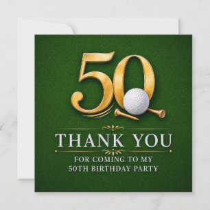 Golf 50ste verjaardag op groene bedankkaart