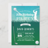 Golf 50th Birthday Party Kaart (Voorkant)