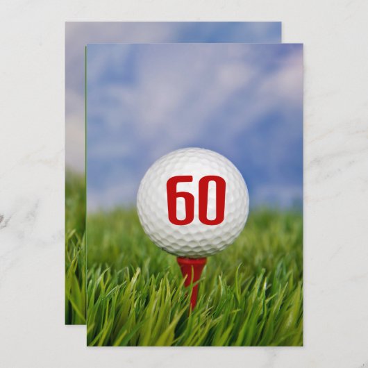 Golf 60e anniversaire Invitation de fête (Devant / Derrière)