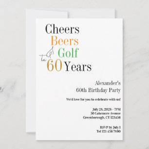 Golf 60e verjaardag Cheers en bieren Minimal Kaart