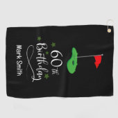 Golf 60e verjaardag voor u met Golf Vlag Golfhanddoek (Horizontaal)