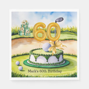Golf 60e verjaardagstaart voor Golfer Party met na Servet