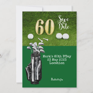 Golf 60th Birthday met golfbal op groen Kaart