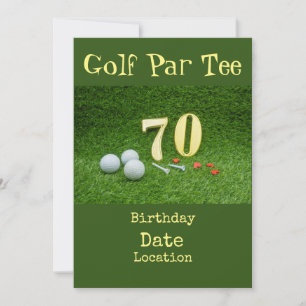 Golf 70e Golfverjaardag Par T-shirt feestuitnodigi Kaart