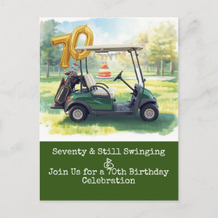 Golf 70e verjaardag Par Tee Golfer feest uitnodigi Briefkaart