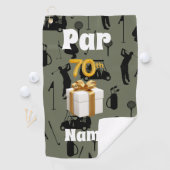 Golf 70e verjaardag Par zeventig Golf kar en bal Golfhanddoek (Insitu)