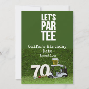 Golf 70e Verjaardagsfeest met golfbal t-shirt Kaart