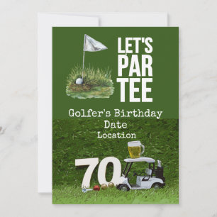 Golf 70e Verjaardagsfeest met golfbal t-shirt Kaart
