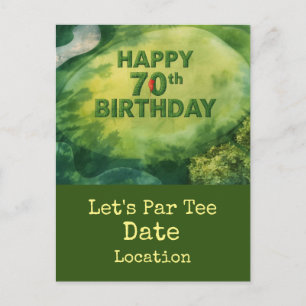 Golf 70ste verjaardag Par Tee feest uitnodiging