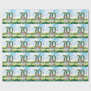 Golf 70ste verjaardag voor golfer cadeaupapier