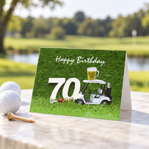 Golf 70ste verpartij met bier op kar kaart