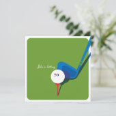 Golf 70th Birthday Party Invitation - Swinging Kaart (Staand voorkant)