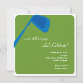 Golf 70th Birthday Party Invitation - Swinging Kaart (Achterkant)