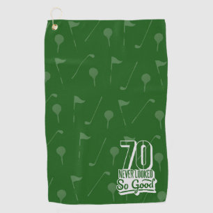 Golf 70th Birthday to golfer zag er nooit zo goed  Golfhanddoek