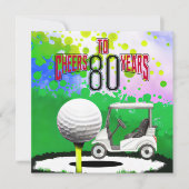 Golf 80e verjaardag met golfbal voor golfer kaart (Voorkant)