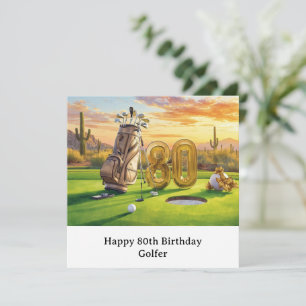 Golf 80ste verjaardag met golfbal voor golfer Kaar Kaart