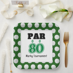 Golf 80ste verjaardag voor Golfer Papieren Bordje