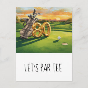 Golf 80ste verjaardagsfeest Laten we afslaan Briefkaart