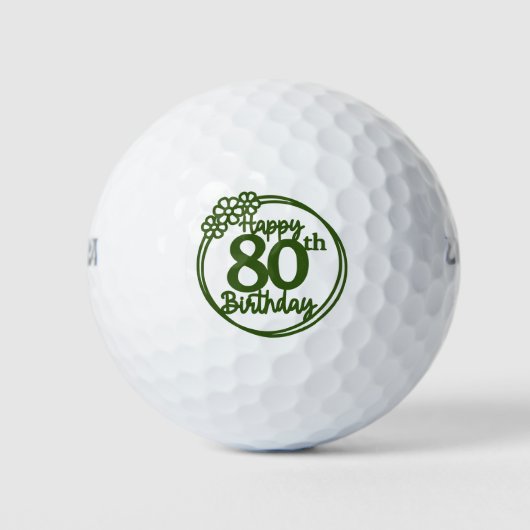 Golf 80th Birthday for golfer Golfballen (Voorkant)