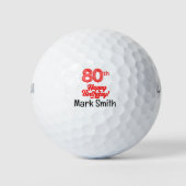 Golf 80th Birthday for golfer Golfballen (Voorkant)