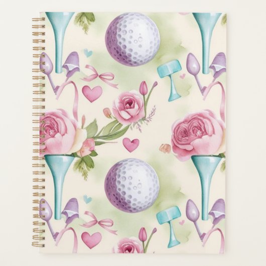 Golf à thème rose avec fleurs pour Lady golfer (Devant)