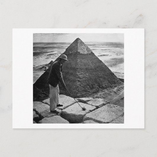Golf aan de Pyramide  Zwart-wit Briefkaart (Voorkant)