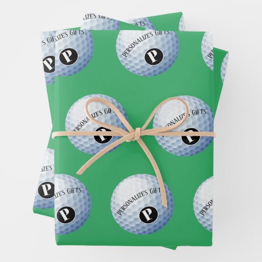 Golf - Aangepaste monogram - Papierblad voor het o Inpakpapier Vel (In situ)
