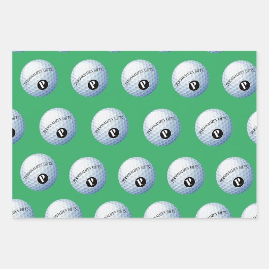 Golf - Aangepaste monogram - Papierblad voor het o Inpakpapier Vel (Voorkant)