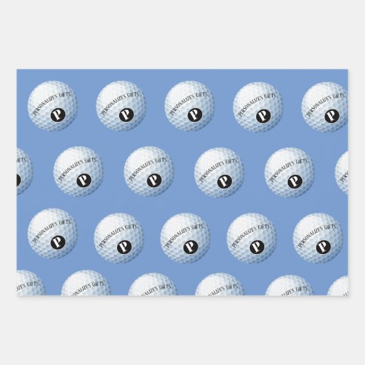 Golf - Aangepaste monogram - Papierblad voor het o Inpakpapier Vel (Voorkant 2)